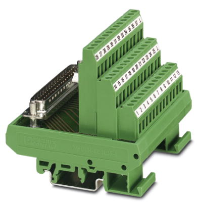 FLKMS-D25 SUB/S (1-25)    VARIOFACE module, with screw connection and D-Subminiature pin strip, for mounting on NS 35/7.5 or NS 32, 25-pos.