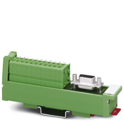 UM 25-D 9SUB/B/FRONT/Q    VARIOFACE SLIM LINE, with screw connection and D-subminiature socket strip, for assembly at a right angle on NS 35/7.5, 9 po