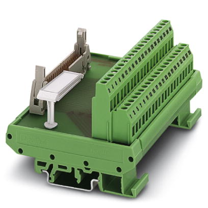 FLKM 14    VARIOFACE module, with screw connection and flat-ribbon cable plug connector, for mounting on NS 32 or NS 35/7.5, with pin strip and short