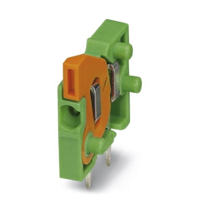 FFKDS/H-2,54    PC terminal block, Nominal current: 6 A, Nom. voltage: 63 V, Pitch: 2.54 mm, Number of positions: 1, Type of connection: Spring-cage c