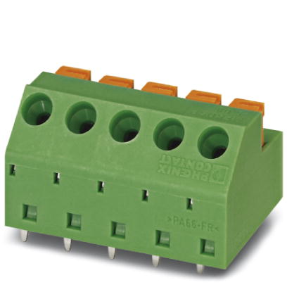 MFKDSP/ 5-5,08    PC terminal block, Nominal current: 12 A, Nom. voltage: 250 V, Pitch: 5.08 mm, Number of positions: 5, Type of connection: Spring-ca