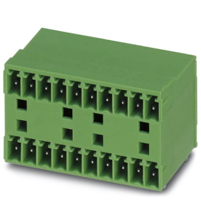 MCD 1,5/ 2-G1-3,81    Header, Nominal current: 8 A, Nom. voltage: 160 V, Pitch: 3.81 mm, Number of positions: 2, Color: green, Assembly: Soldering