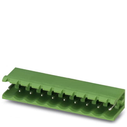 MSTB 2,5/ 2-G    Header, Nominal current: 12 A, Nom. voltage: 250 V, Pitch: 5 mm, Number of positions: 2, Color: green, Assembly: Soldering