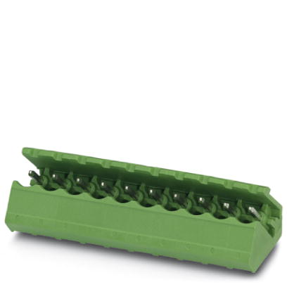 SMSTB 2,5/ 2-G    Header, Nominal current: 12 A, Nom. voltage: 250 V, Pitch: 5 mm, Number of positions: 2, Color: green, Assembly: Soldering