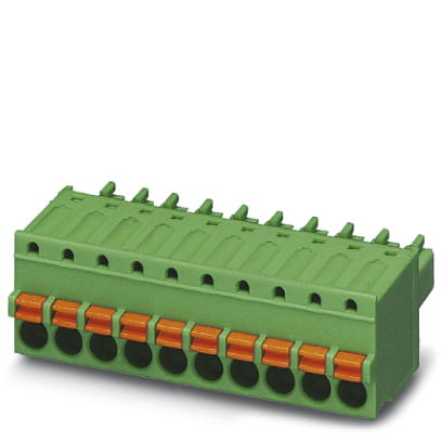 FK-MCP 1,5/ 2-ST-3,5    Plug component, Nominal current: 8 A, Nom. voltage: 160 V, Pitch: 3.5 mm, Number of positions: 2, Connection type: Spring-cage