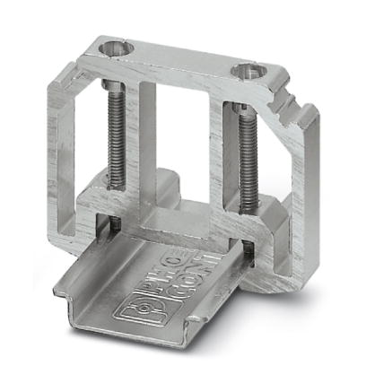 E/AL-NS 35    End bracket, for end support of UKH 50 to UKH 240, is pushed onto DIN rail NS 35 and fixed with 2 screws, width: 10 mm, color: aluminum