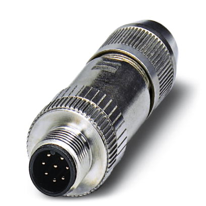 SACC-M12MS-8Q SH    Bus system connector, connector, straight, 8-pos., M12 shielded, QUICKON connection block, cable diameter max. 8 mm
