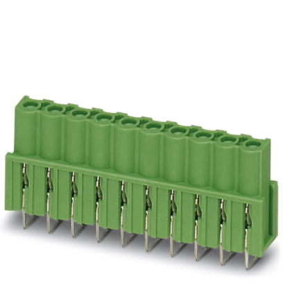 ICV 2,5/ 2-G-5,08    Header, Nominal current: 12 A, Nom. voltage: 320 V, Pitch: 5.08 mm, Number of positions: 2, Color: green, Assembly: Soldering