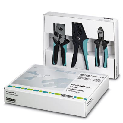 TOOL SET ALLROUND 2    Tool set consisting of:Crimping pliers for ferrules CRIMPFOX UD 10-4, stripping pliers QUICK WIREFOX 10 and one-hand cable cutt