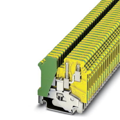 UK 3-TWIN-PE    1-level terminal block with double connection on one side, cross section: 0.2 - 2.5 mm?, width: 5.2 mm, color: green-yellow
