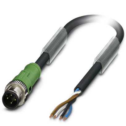 SAC-4P-MS/ 2,0-186 SCO    Power cable, 4-pos., PUR/PVC black, straight connector M12 SPEEDCON on free conductor end, length: 2 m