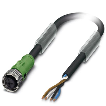SAC-4P- 5,0-186/FS SCO    Power cable, 4-pos., PUR/PVC black, free conductor end on straight socket M12 SPEEDCON, length: 5 m