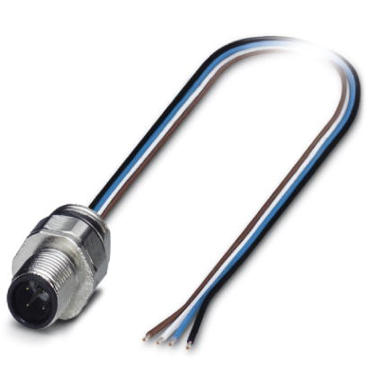 SACC-EC-M12MS-4CON-PG9/0,5    Sensor/Actuator flush-type plug, 4-pos., M12, A-coded, front/screw mounting with PG9 thread, can be positioned, with 0.5