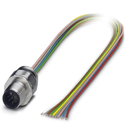 SACC-EC-M12MS-8CON-PG9/0,5    Sensor/Actuator flush-type plug, 8-pos., M12, A-coded, front/screw mounting with PG9 thread, can be positioned, with 0.5