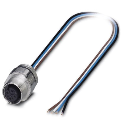 SACC-EC-M12FS-4CON-PG9/1,5    Sensor/Actuator flush-type socket, 4-pos., M12, A-coded, front/screw mounting with Pg9 thread, can be positioned, with 1