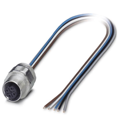 SACC-EC-M12FSB-5CON-PG9/0,5    Sensor/Actuator flush-type socket, 5-pos., M12, B-coded, front/screw mounting with PG9 thread, can be positioned, with