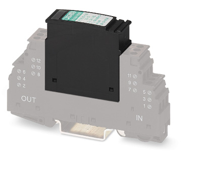 PT PE/S+1X2-24-ST    Protective plug PT with surge voltage equipment protection for power supply units, visual fault warning, nominal voltage: 24 V an