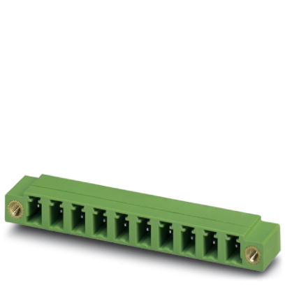 MC 1,5/ 2-GF-5,08    Header, Nominal current: 8 A, Nom. voltage: 250 V, Pitch: 5.08 mm, Number of positions: 2, Color: green, Assembly: Soldering