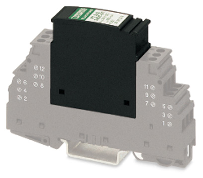 PT 2X2-24DC-ST    Protective plug PT with protective circuit for two 2-core floating signal circuits. Nominal voltage: 24 V DC
