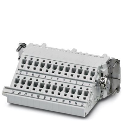 HC-B 24-A-DT-PEL-F    HEAVYCON terminal adapter female insert, B24 series, 24-pos., right PE connection for the left side of the control cabinet, push