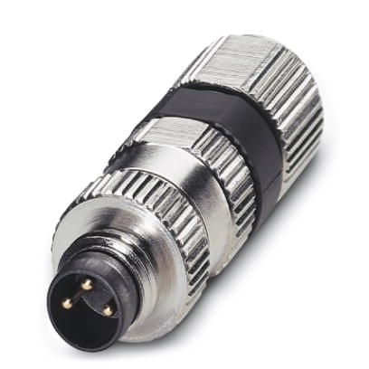 SACC-M 8MS-3PCON    Sensor/actuator connector, male, straight, 3-pos., M8, Piercecon^?, metal knurl, cable diameter max. 5 mm