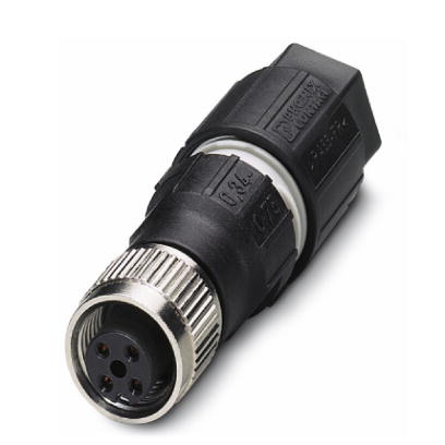 SACC-M12FS-4QO-0,75-M    Sensor/actuator connector, socket, straight, 4-pos., M12, A-coded, QUICKON-ONE, metal knurl, cable diameter max. 8 mm