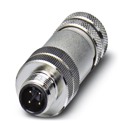 SACC-M12MS-4CON-PG 9-SH    Sensor/actuator connector, male, straight, 4-pos., M12, shielded, A-coded, screw connection, metal knurl, cable screw conne