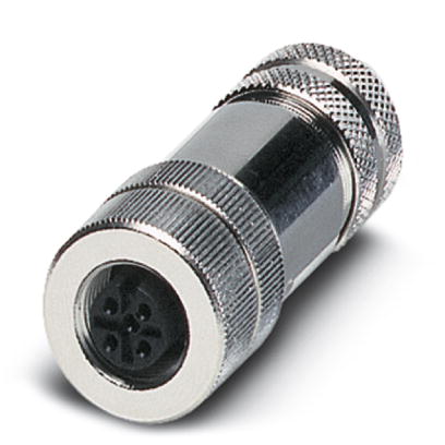 SACC-M12FS-5CON-PG 9 SH AU    Bus system plug connector, female straight, 5-pos., M12, shielded, gold-plated contacts, A-coded, screw connection, meta