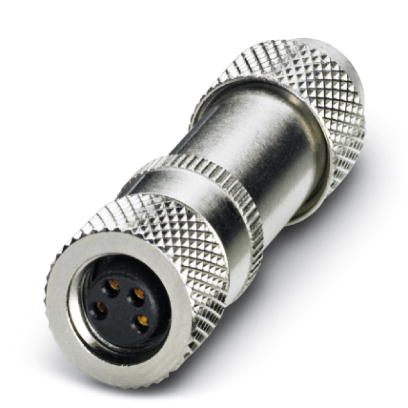 SACC-M 8FS-4CON-M-SH    Sensor/actuator connector, female, straight, 4-pos., M8, shielded, solder connection, metal knurl, cable diameter max. 5 mm