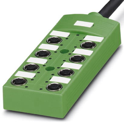 SACB-8/ 8-L- 5,0PUR SCO    Sensor/actuator box, with SPEEDCON rapid interlock with LED, master cable, markers and single-assigned slots, slots: 8, cab