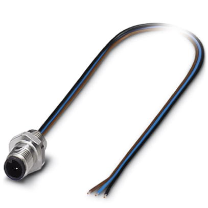 SACC-E-M5MS-3CON-M5/0,5    Sensor/actuator flush-type plug, 3-pos., M5, prewall/screw mounting, with M5 thread, with 0.5 m TPE litz wire, 3 x 0.14 mm?