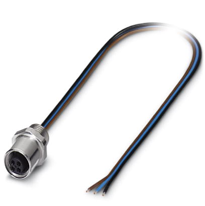 SACC-E-M5FS-3CON-M5/0,5    Sensor/actuator flush-type socket, 3-pos., M5, prewall/screw mounting, with M5 thread, with 0.5 m TPE litz wire, 3x0.14 mm?