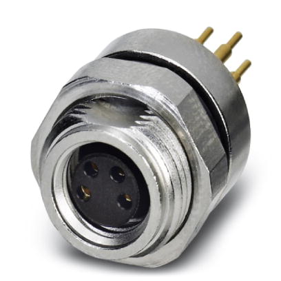 SACC-DSI-M 8FS-4CON-L180    Sensor/actuator flush-type connector, female, 4-pos., M8, rear/screw mounting with M12 thread, with straight solder connec