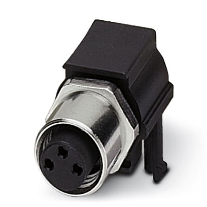 SACC-DSIV-M 8FS-3CON-L 90    Sensor/actuator flush-type socket, 3-pos., M8, rear/screw mounting with M8 thread, with polarity protection and angled so