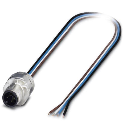 SACC-EC-MS-4CON-M16/0,5 SCO    Sensor/Actuator flush-type plug, 4-pos., M12-SPEEDCON, A-coded, front/screw mounting with M16 thread, can be positioned