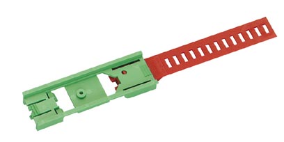 UM 25/45-FEO 200    Foot element, is inserted in the profile housing, limit stop with screw. Mounted at right angles to the NS 35/7.5 DIN rail