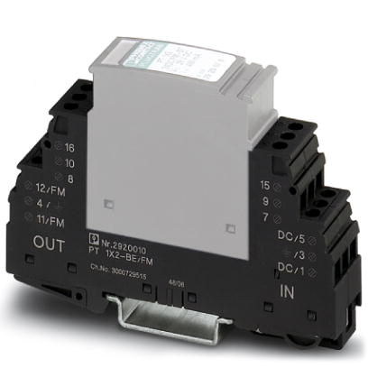 PT 1X2-BE/FM Base element to accept a protective plug with diagnostic and status indicator for one floating double wire