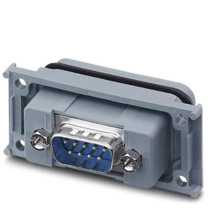 VS-09-A-GC-ST/ST    D-SUB panel mounting frame, shell size 1, with nine signal contacts, pin, gender changer, shielded, IP67 degree of protection