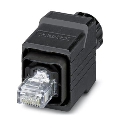 VS-PPC-C1-RJ45-POBK-PG9-4Q5-OL    RJ45 connector, IP67, with push-pull interlocking, plastic housing, CAT5e, 4-pos., with QUICKON fast connection tech