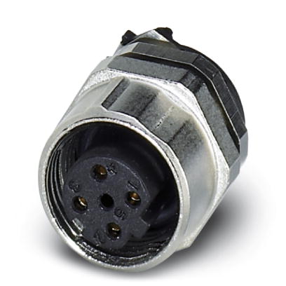 SACC-DSIV-FSD-4CON-L180 SCOTHR    Bus system flush-type socket, ETHERNET, 4-pos., M12 SPEEDCON, D-coded, rear/screw mounting with M12 thread, with pol