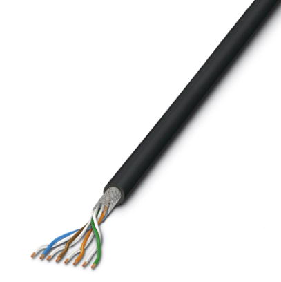 VS-OE-OE-94D-100,0    CAT5e-SF/UTP cable, 4 x 2 x 26 AWG, stranded (7-wire), shielded, outer sheath: PVC, outside diameter 6.4 mm, cable ring 100 m