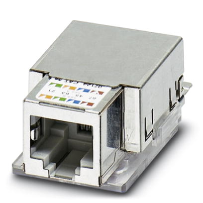 VS-08-BU-RJ45-5-F/PK    RJ45 socket insert, for the Freenet system, CAT5e, 8-pos., shielded, with cable connection (IDC fast connection), for solid wi