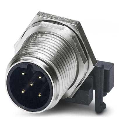 SACC-DSIV-M12MSB-5CON-L 90    Sensor/Actuator flush-type plug, 5-pos., M12, B-coded, rear/screw mounting with M12 thread, with angled solder connectio
