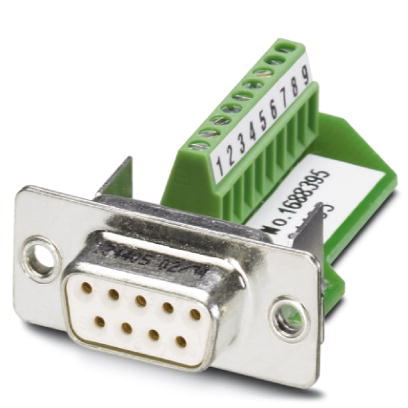 VS-09-BU-DSUB/9-MPT-0,5    D-SUB contact insert, shell size 1, with 9 signal contacts, female contact type, screw connection, straight, for panel moun