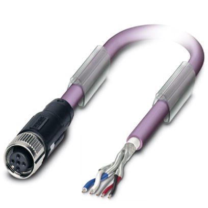 SAC-5P- 2,0-920/FS SCO    Bus system cable, DeviceNet/CANOpen, 5 pos., PUR halogen-free violet, shielded, free conductor end on straight M12 SPEEDCON