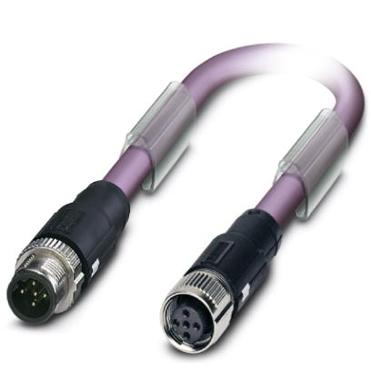 SAC-5P-MS/ 0,3-920/FS SCO    Bus system cable, DeviceNet/CANOpen, 5 pos., PUR halogen-free violet, shielded, straight M12 SPEEDCON connector on straig