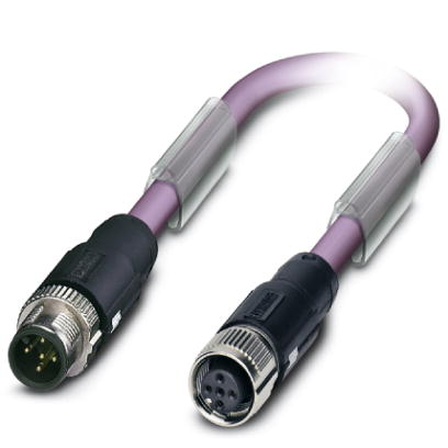 SAC-2P-MSB/ 0,3-910/FSB SCO    Bus system cable, PROFIBUS, 2-pos., PUR violet halogen-free, shielded, straight connector M12-SPEEDCON B-coded on strai