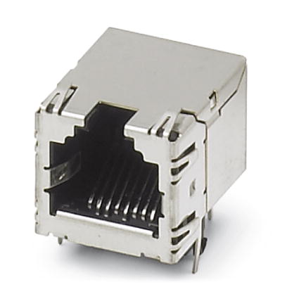 VS-08-BU-RJ45-6/LH-1    RJ45 socket insert, for PCB assembly, CAT6, 8-pos., shielded, with angled solder pins, 1x