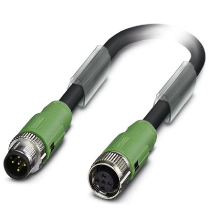 SAC-5P-MS/ 3,0-186/FS SCO    Power cable, 5-pos., PUR/PVC black, straight plug M12 SPEEDCON on straight M12 SPEEDCON socket, length: 3 m