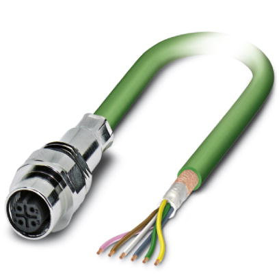 SACCEC-M12FSB-5CON-M16/1,0-900    Bus system flush-type socket, INTERBUS, 5-pos., M12, shielded, B-coded, front/screw mounting with M16 thread, can be